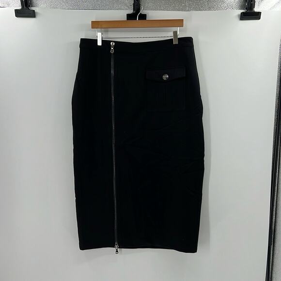 L'AGENCE Women's Maverick Cargo Pencil Skirt - Black - 12 - New with tags